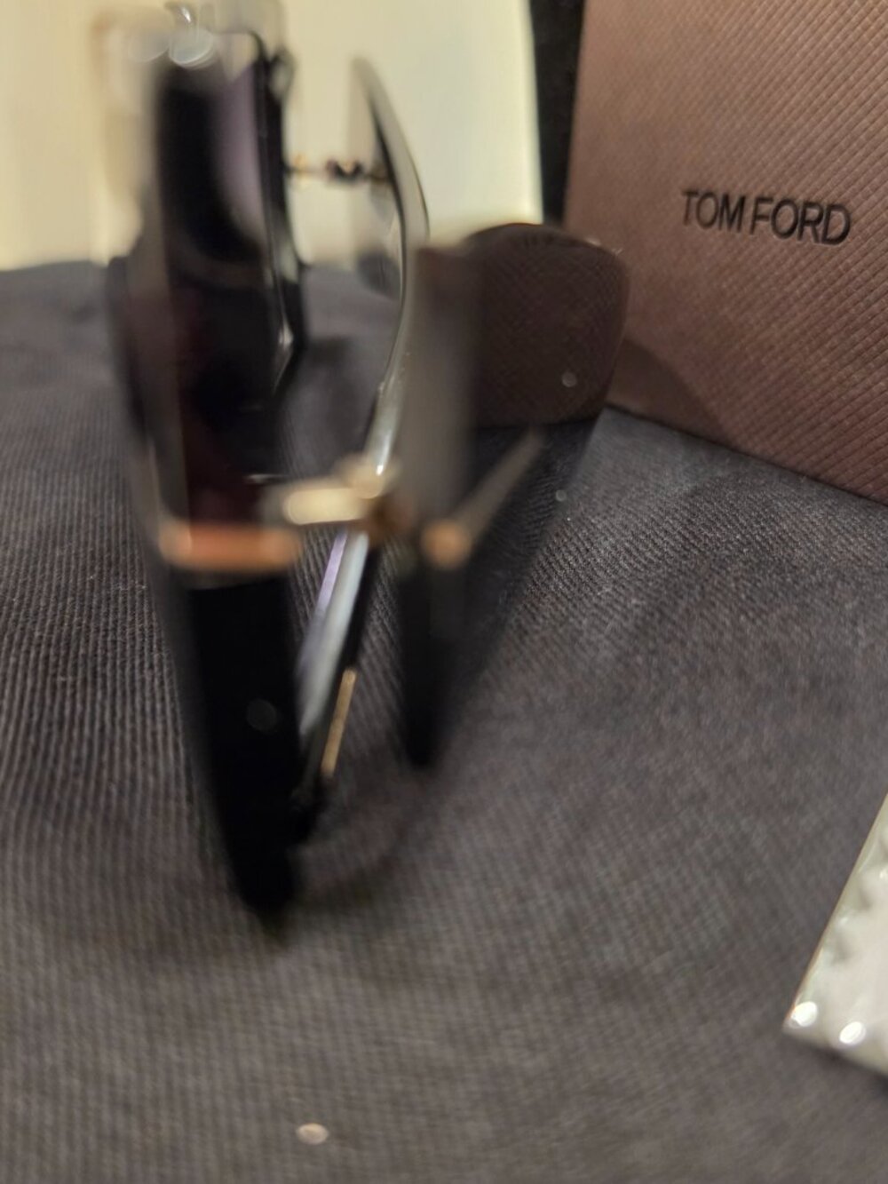 Tom Ford Quinn 57mm Oversized Square Sunglasses Black Gold - Picture 4 of 9